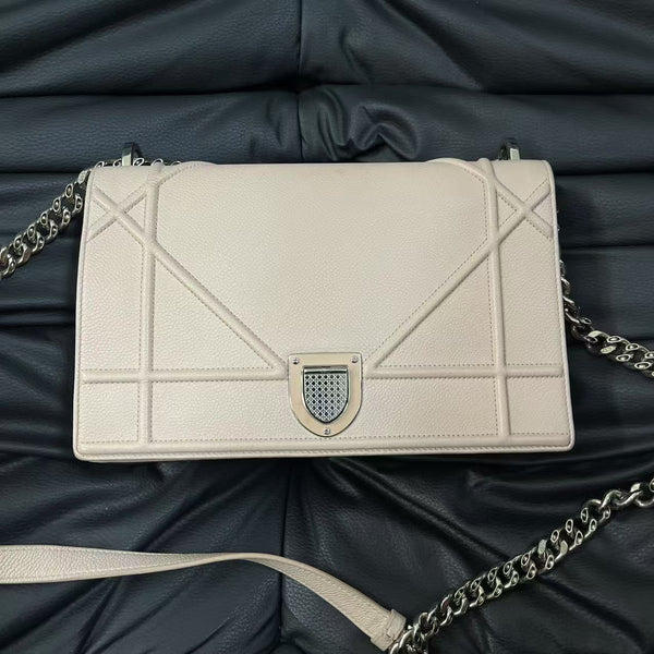 Pre-owned Christian Dior Diorama Offwhite Calfskin Crossbody