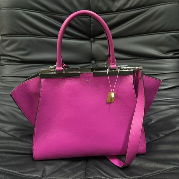Pre-owned Fendi Petite 3Jours Bag Leather Hot Pink Calfskin