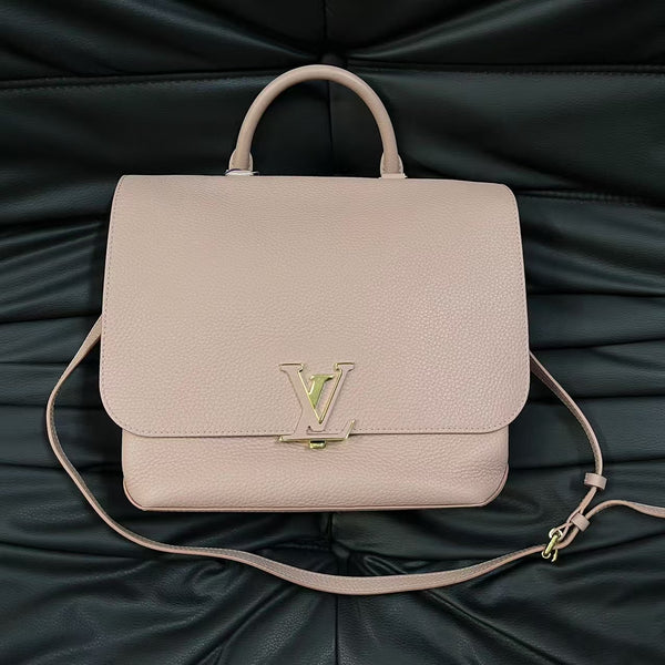 Pre-owned Lock Me Messager Pink Grainy Calfskin Crossbody