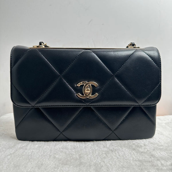 Pre-owned Chanel Trendy CC Wallet on Chain NM Quilted Calfskin