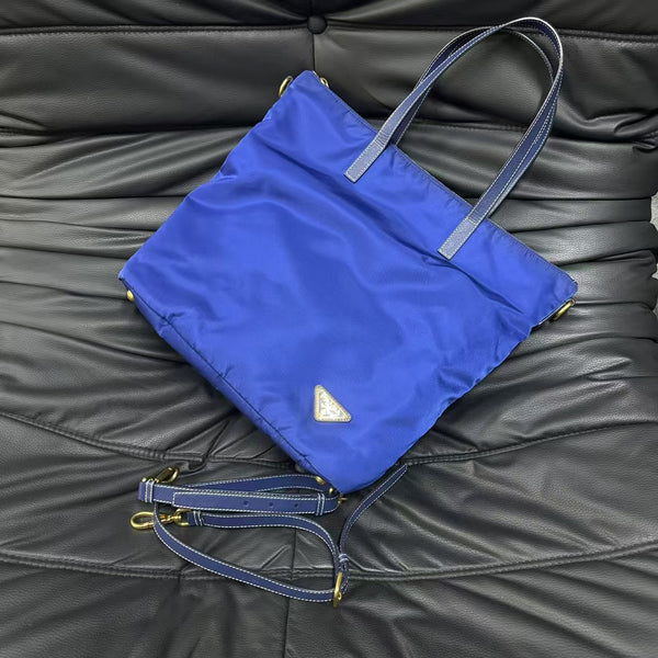 Pre-owned Prada Royal Blue Nylon Crossbody/Handbag