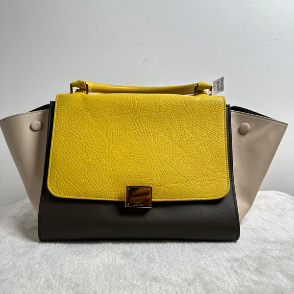 Pre-owned Celine Tricolor Trapeze Bag Leather Small