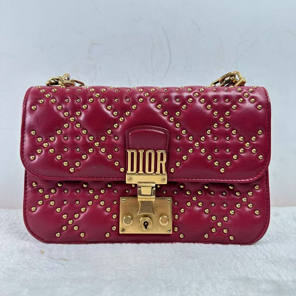 Pre-owned Christian Dior Dioraddict Flap Bag Cannage Quilt Lambskin Medium