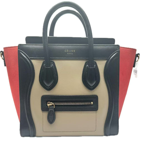 Pre-owned Celine Tricolor Luggage Bag Leather Mini