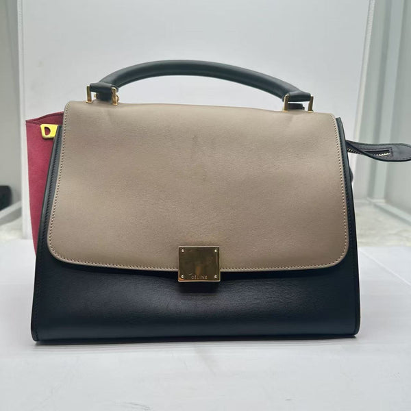 Pre-owned Celine Tricolor Trapeze Bag Leather