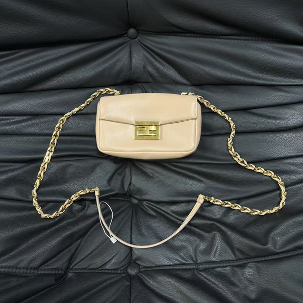 Pre-owned Fendi FF Pink Calfskin Leather Crossbody