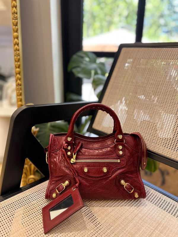 Pre-owned Balenciaga City Classic Studs Bag Leather