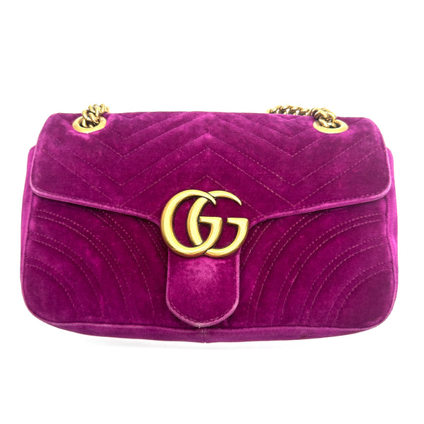 Pre-owned Gucci Marmot Velvet Crossbody