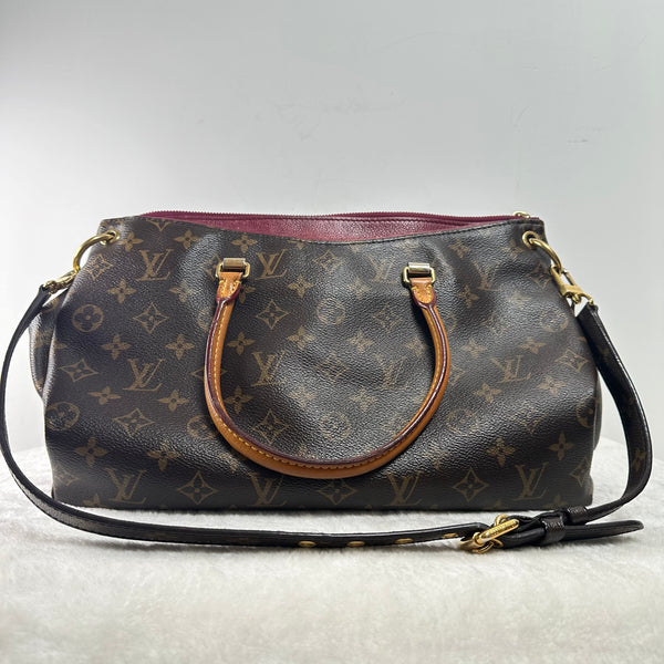 Pre-owned Louis Vuitton Pallas Tote Monogram Canvas with Leather
