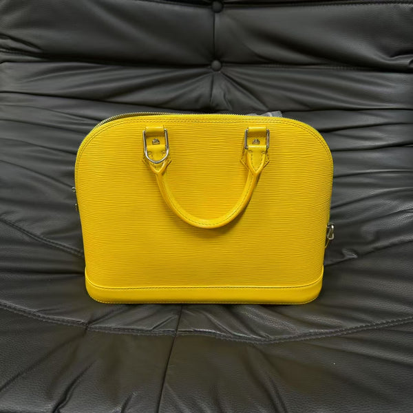 Pre-owned Louis Vuitton Alma Yellow Epi PM Summer