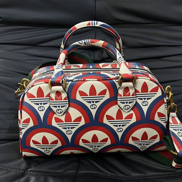 Pre-owned Gucci x adidas Duffle Bag Printed Leather Mini
