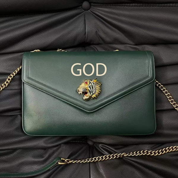 Pre-owned Gucci Rajah Green Calfskin Crossbody