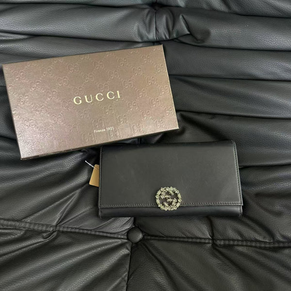 Pre-owned Gucci Black Satin Clutch