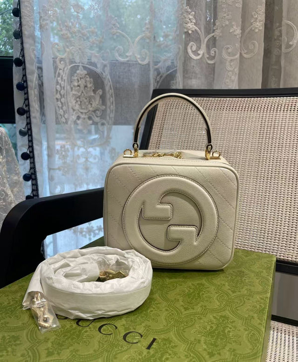 Pre-owned Gucci Interlocking GG White Calfskin Full Set