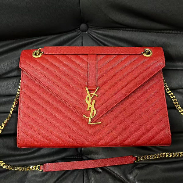 Pre-owned Saint Laurent Red Calfskin Handbag/Crossbody