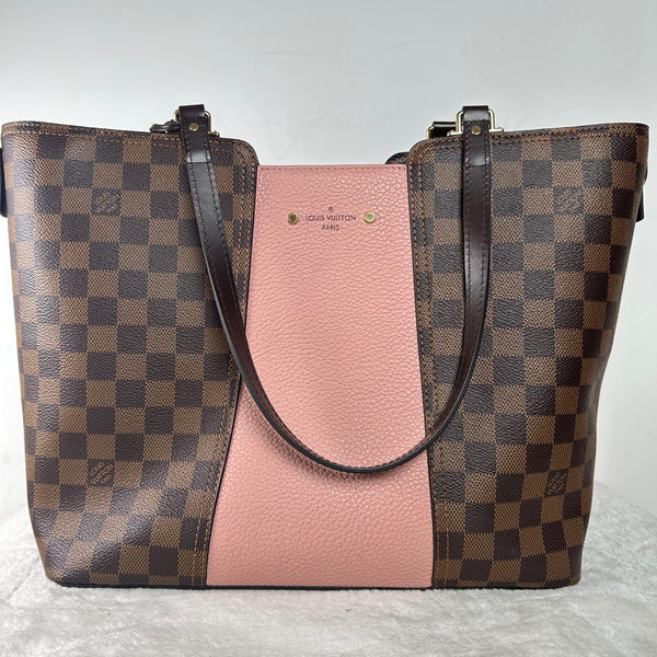 Pre-owned Louis Vuitton Jersey Handbag Damier with Leather