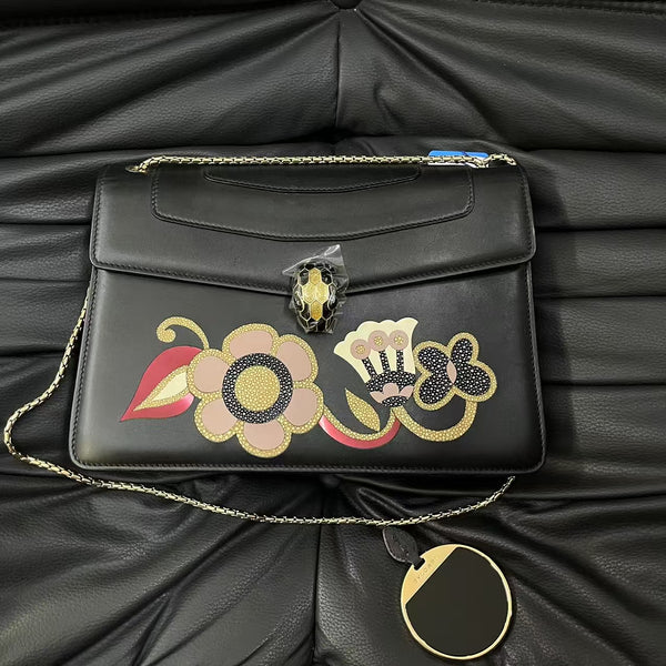 Pre-owned Bvlgari Serpenti Forever Shoulder Bag Patent Limited