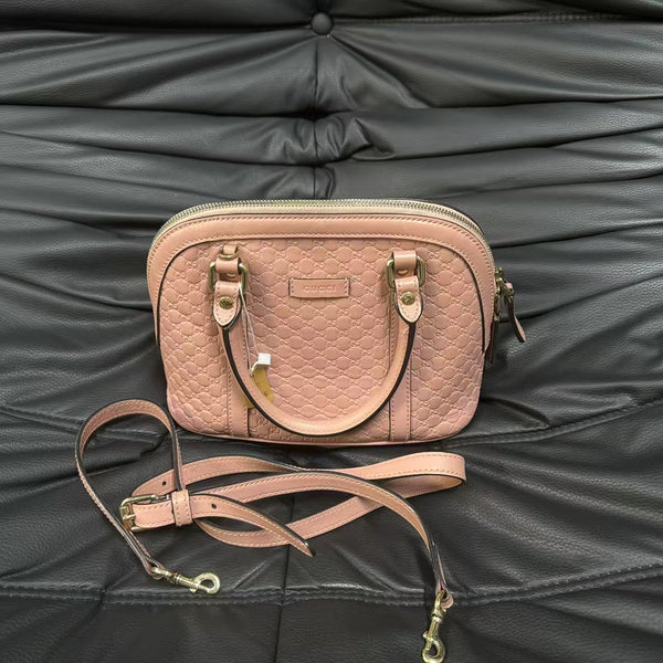 Pre-owne Gucci Alma Embossed GG All leather Crossbody