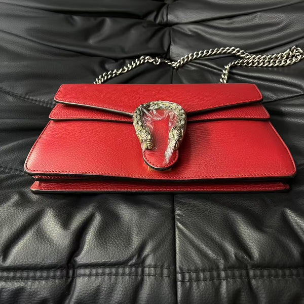 Pre-owned Gucci Dionysus Red Calfskin Medium Crossbody