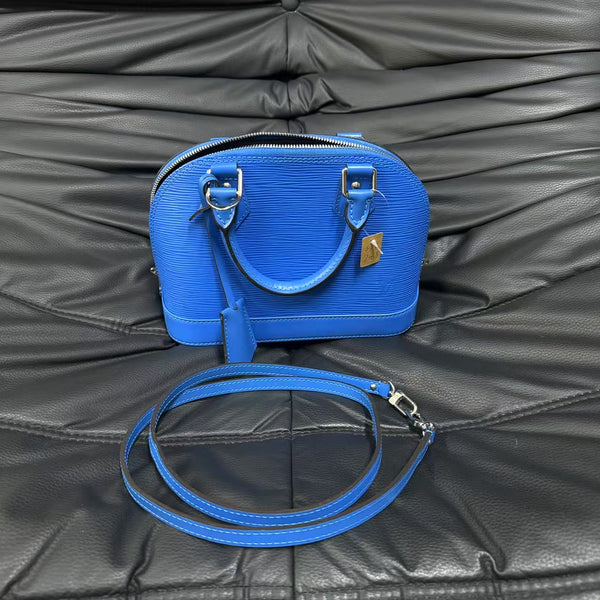 Pre-owned Louis Vuitton Alma BB Blue Epi Crossbody