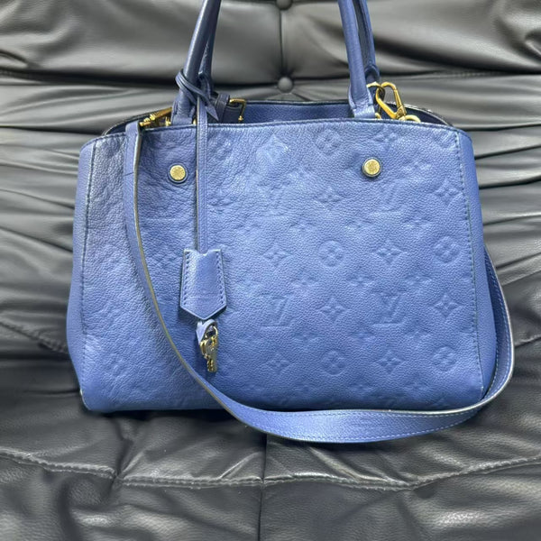 Pre-owned Louis Vuitton Montaigne Handbag Monogram Empreinte Leather MM