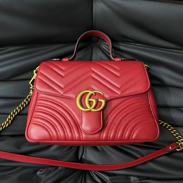 Pre-owned Gucci Marmot Top Handle Marmot Crossbody