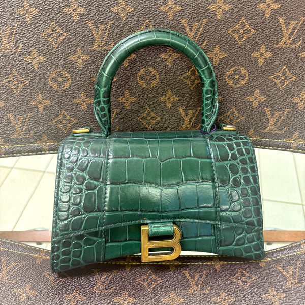 Pre-owned Balenciaga Hourglass Emerald Crossbody