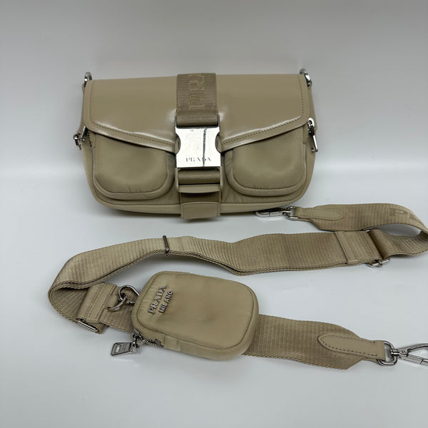 Pre-owned Prada Beige Nylon Satchel Crossbody