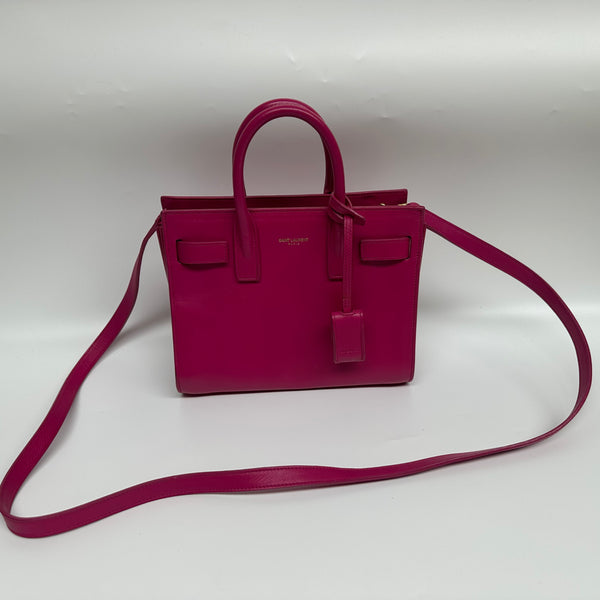 Pre-owned Saint Laurent Sac de Jour Hot Pink Calfskin Crossbody