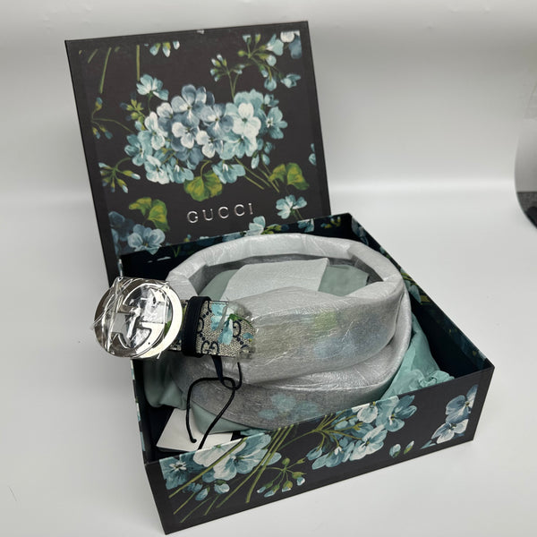 Pre-owned Gucci Belt GG Supreme Canvas Floral Print