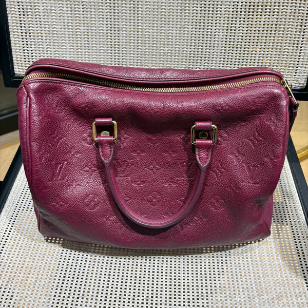 Pre-owned Louis Vuitton Speedy Bandouliere Bag Monogram Empreinte Leather 30