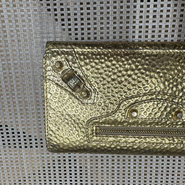 Pre-owned Balenciaga Gold Calfskin Long Wallet