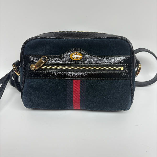 Pre-owned Gucci Ophidia Black Velvet Crossbody