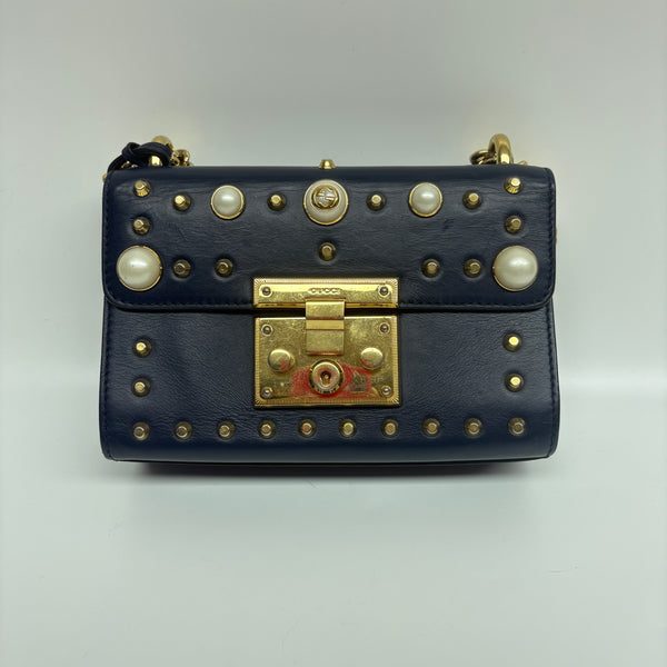 Pre-owned Gucci Padlock Pearl Calfskin Crossbody