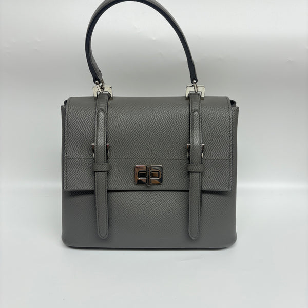 Pre-owned Prada Gray Calfskin Crossbody/Handbag