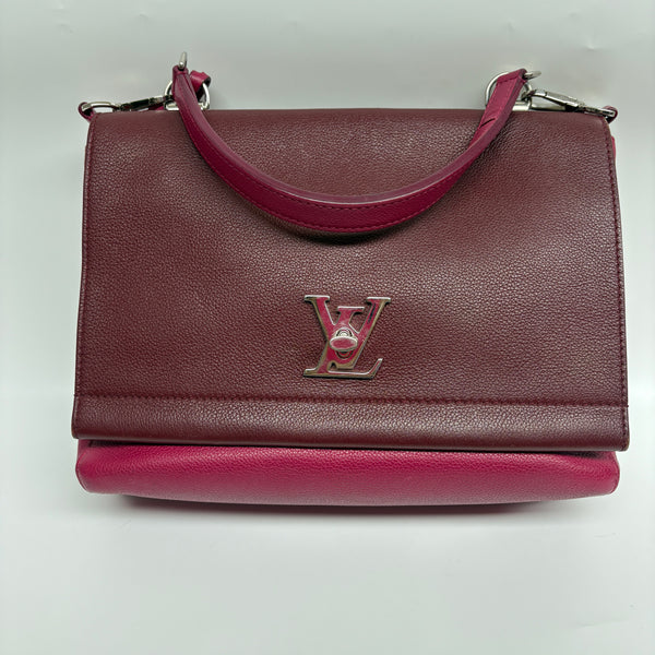 Pre-owned Louis Vuitton Lock Me Burgundy Pink Crossbody