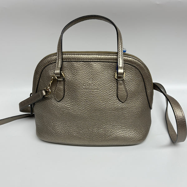 Pre-owned Gucci Emily Metallic Grainy Calfskin Crossbody