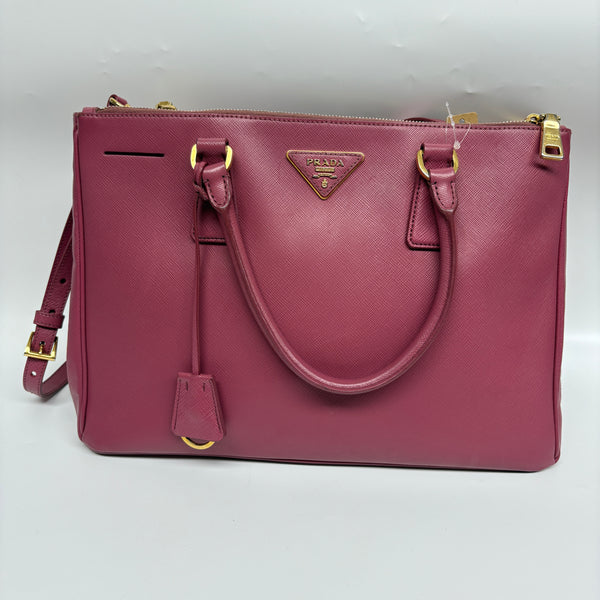 Pre-owned Prada Galleria Textured Calfskin Handbag/Crossbody