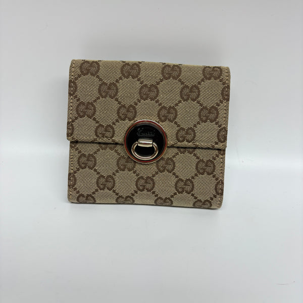 Pre-owned Gucci GG Canvas Wallet Short