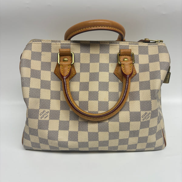 Pre-owned Louis Vuitton Speedy25 Damier Azuer Crossbody