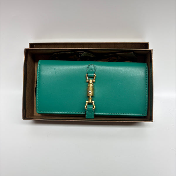 Pre-owned Gucci Horse-bit Calfskin Long Wallet