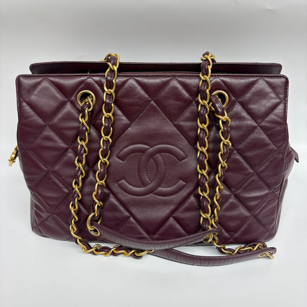 Pre-owned Chanel Burgundy Calfskin Tote/Handbag