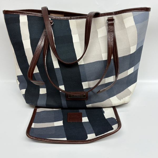 Pre-owned Burberry Tartan Canvas Tote/Handbag