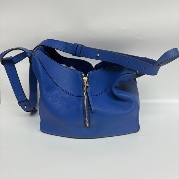 Pre-owned Loewe Hammock Royal Blue Calfskin Crossbody