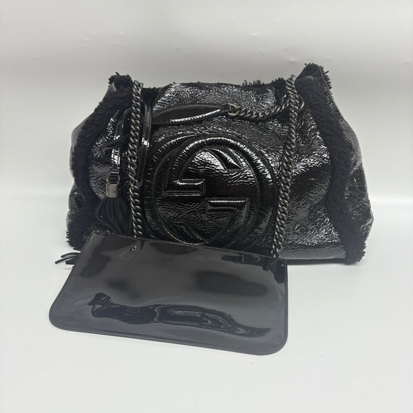 Pre-owned Gucci Soho Waxy Calfskin Fur Special Tote/Crossbody