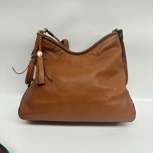 Pre-owned Gucci Fall Brown Calfskin Hobo Crossbody