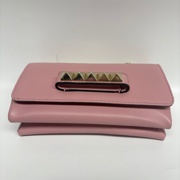 Pre-owned Valentino Powder Pink Calfskin Crossbody/Clutch