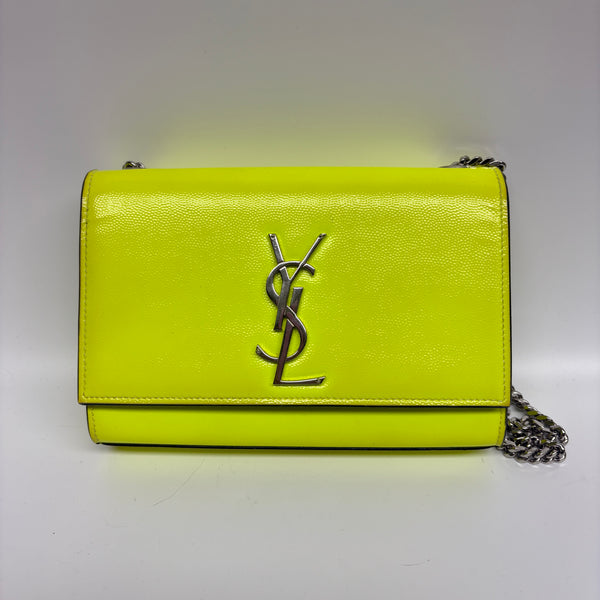 Pre-owned Saint Laurent Kate Neon Green Crossbody