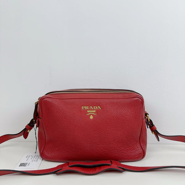 Pre-owned Prada Calfskin Grainy Textured Crossbody