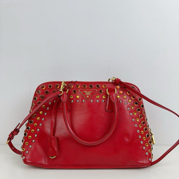 Pre-owned Prada Red Waxy Calfskin Limited showpiece